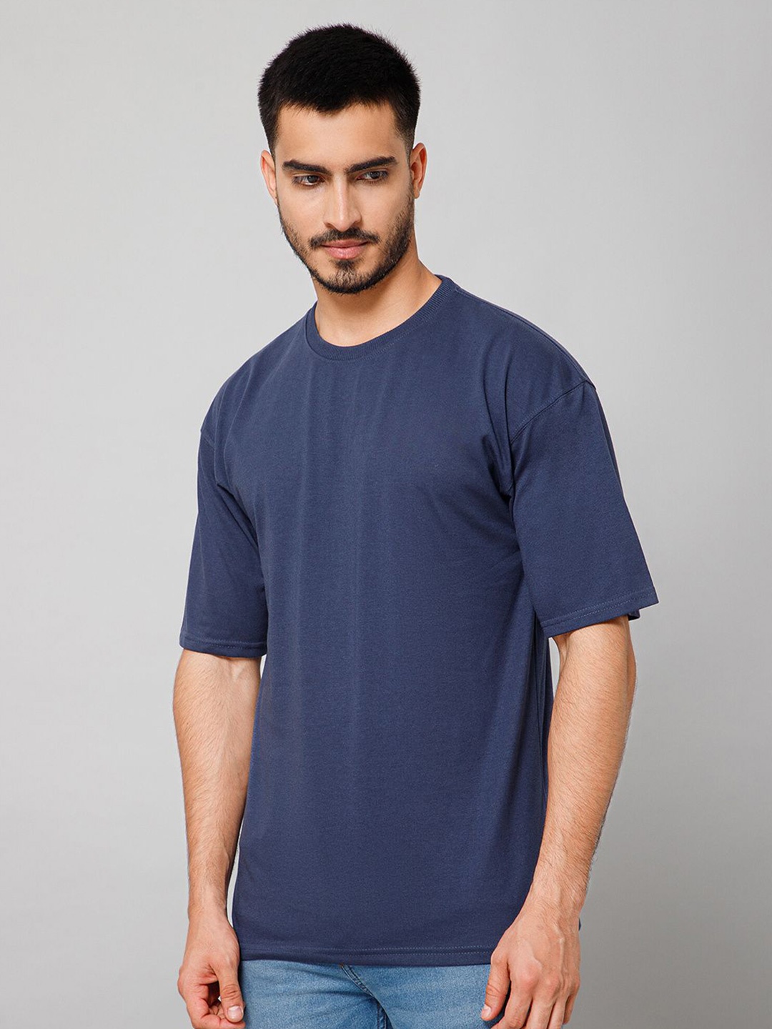 

GIYSI Round Neck Short Sleeves Cotton T-shirt, Teal