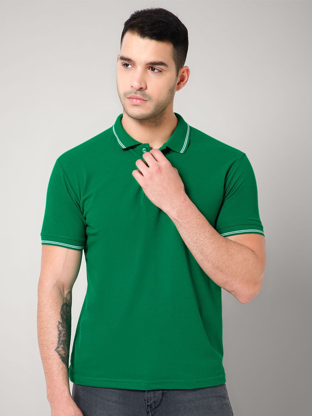 

GIYSI Polo Collar Short Sleeves Cotton T-shirt, Green