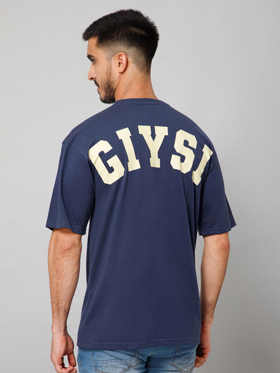 

GIYSI Typography Printed Round Neck Short Sleeves Cotton T-shirt, Teal