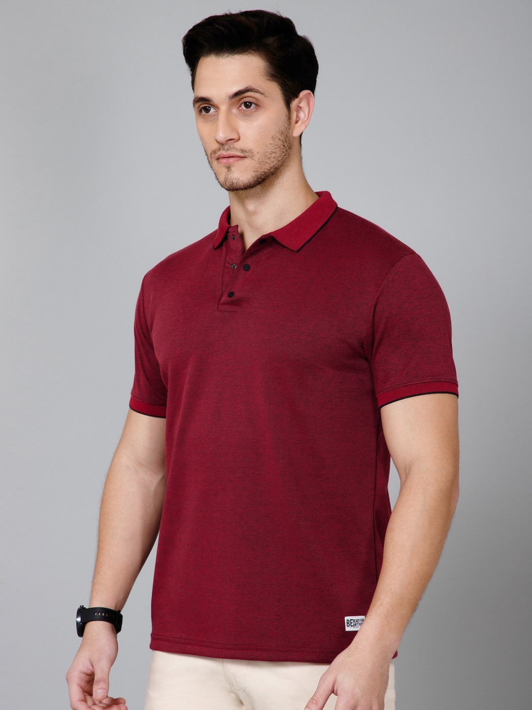 

GIYSI Polo Collar Short Sleeves Cotton T-shirt, Maroon