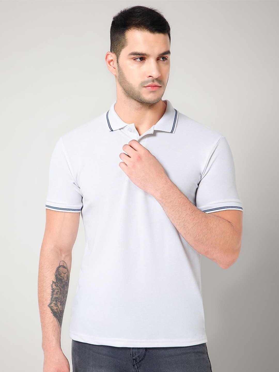 

GIYSI Polo Collar Short Sleeves Cotton T-shirt, White