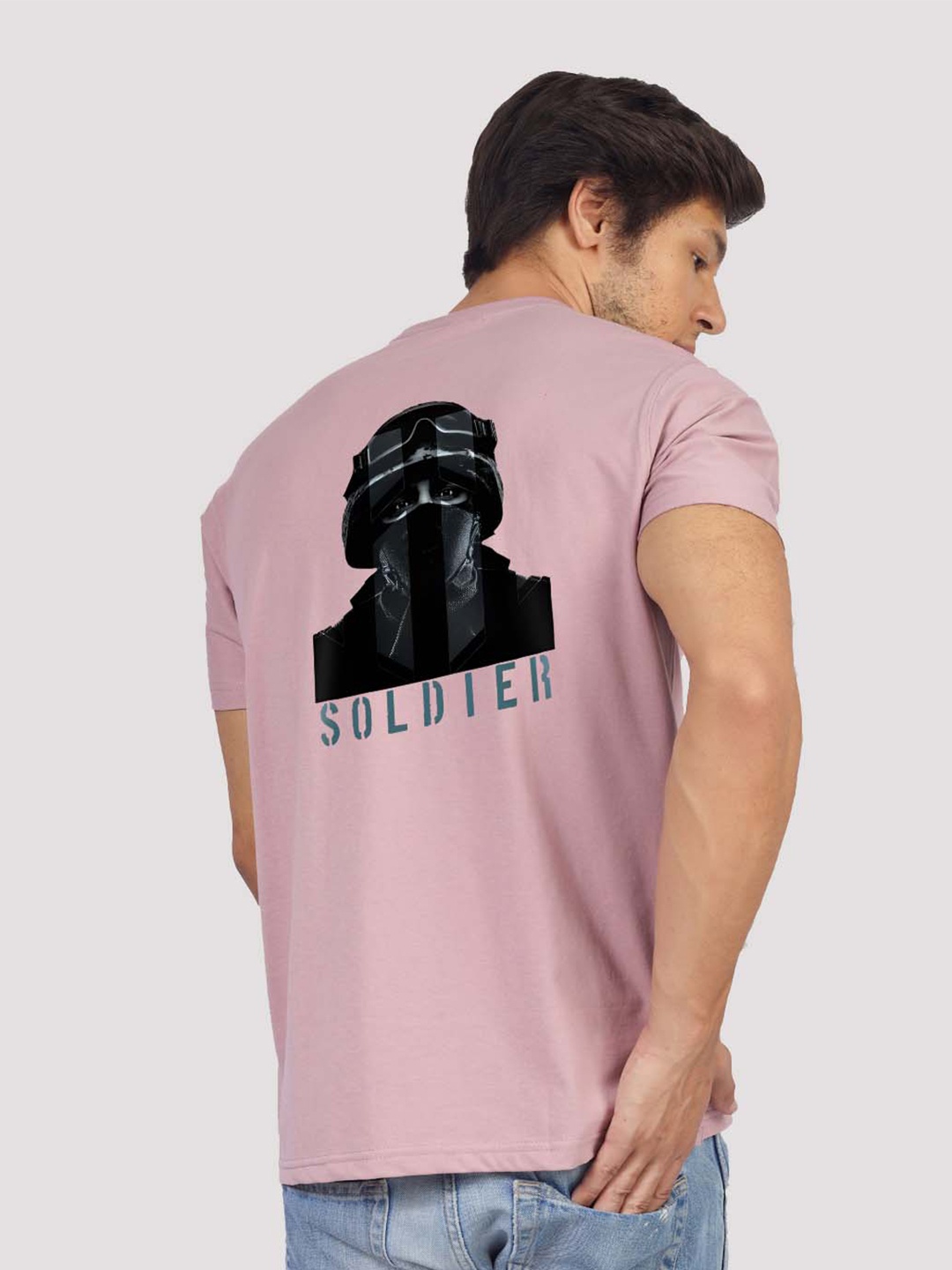 

Greylongg Graphic Printed Round Neck T-Shirt, Purple