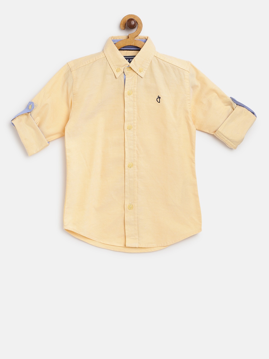 

Gini and Jony Boys Yellow Regular Fit Solid Casual Shirt