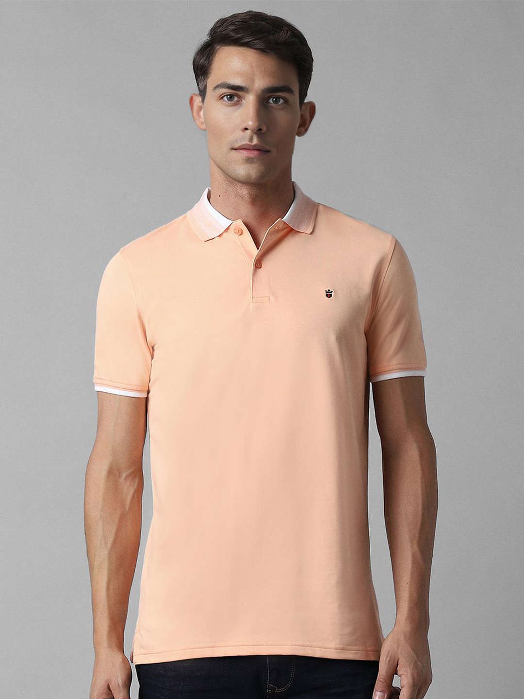 

Louis Philippe Sport Men Polo Collar Slim Fit T-shirt, Peach