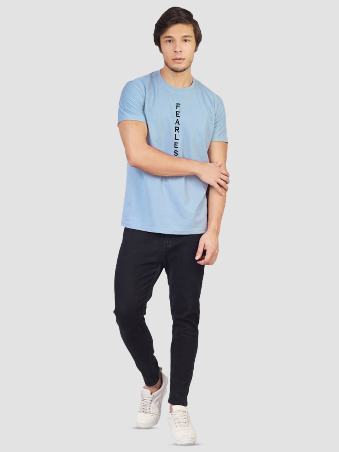 

Greylongg Typography Printed Round Neck T-Shirt, Blue