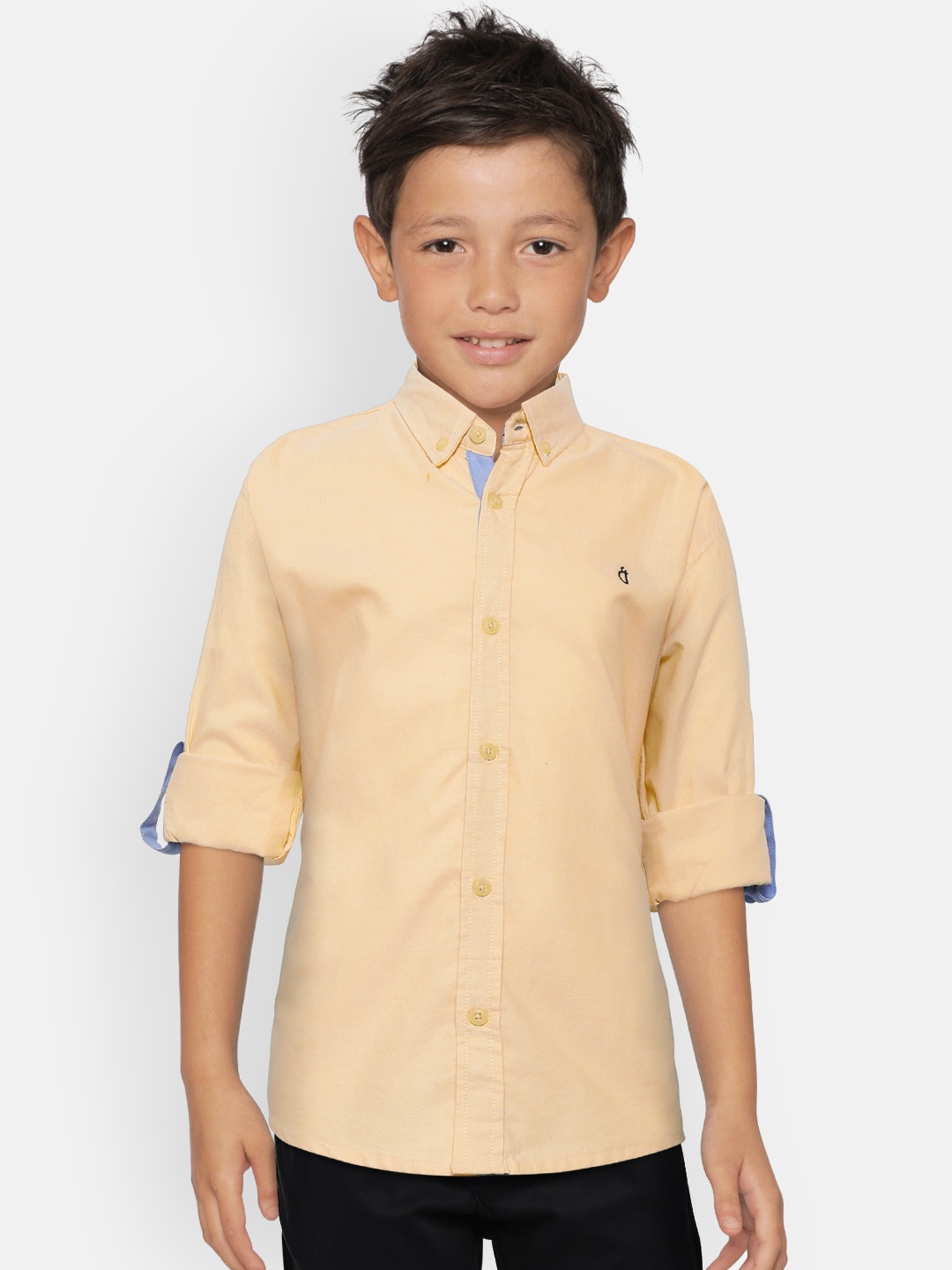 

Gini and Jony Boys Yellow Regular Fit Solid Casual Shirt