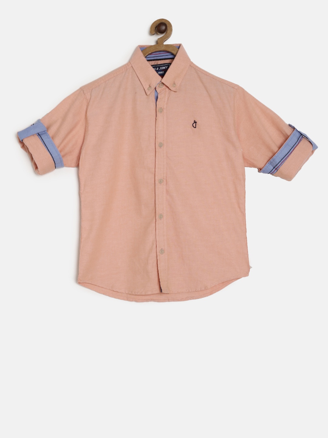 

Gini and Jony Boys Orange Regular Fit Solid Casual Shirt