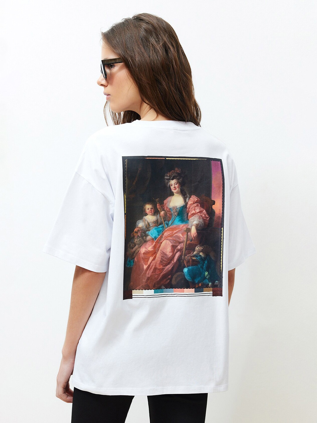

Trendyol Graphic Printed Round Neck Cotton Regular T-shirt, White