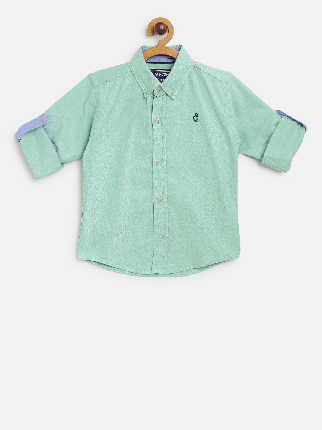 

Gini and Jony Boys Green Regular Fit Solid Casual Shirt