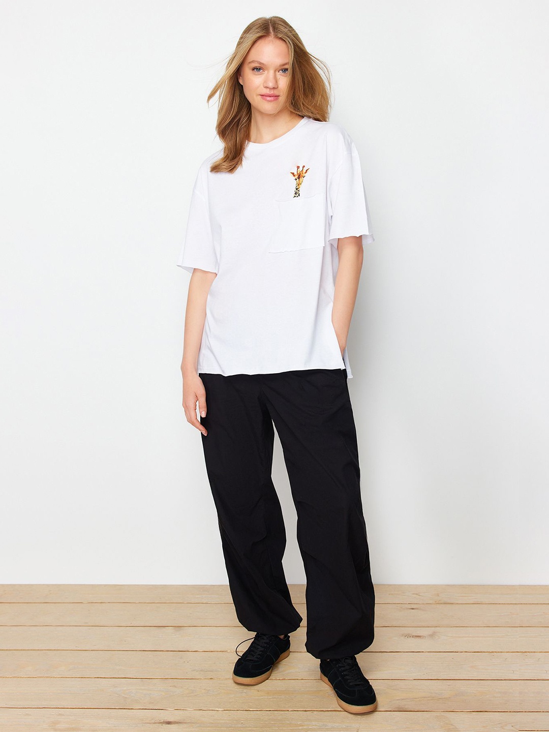 

Trendyol Graphic Printed Round Neck Cotton Regular T-shirt, White