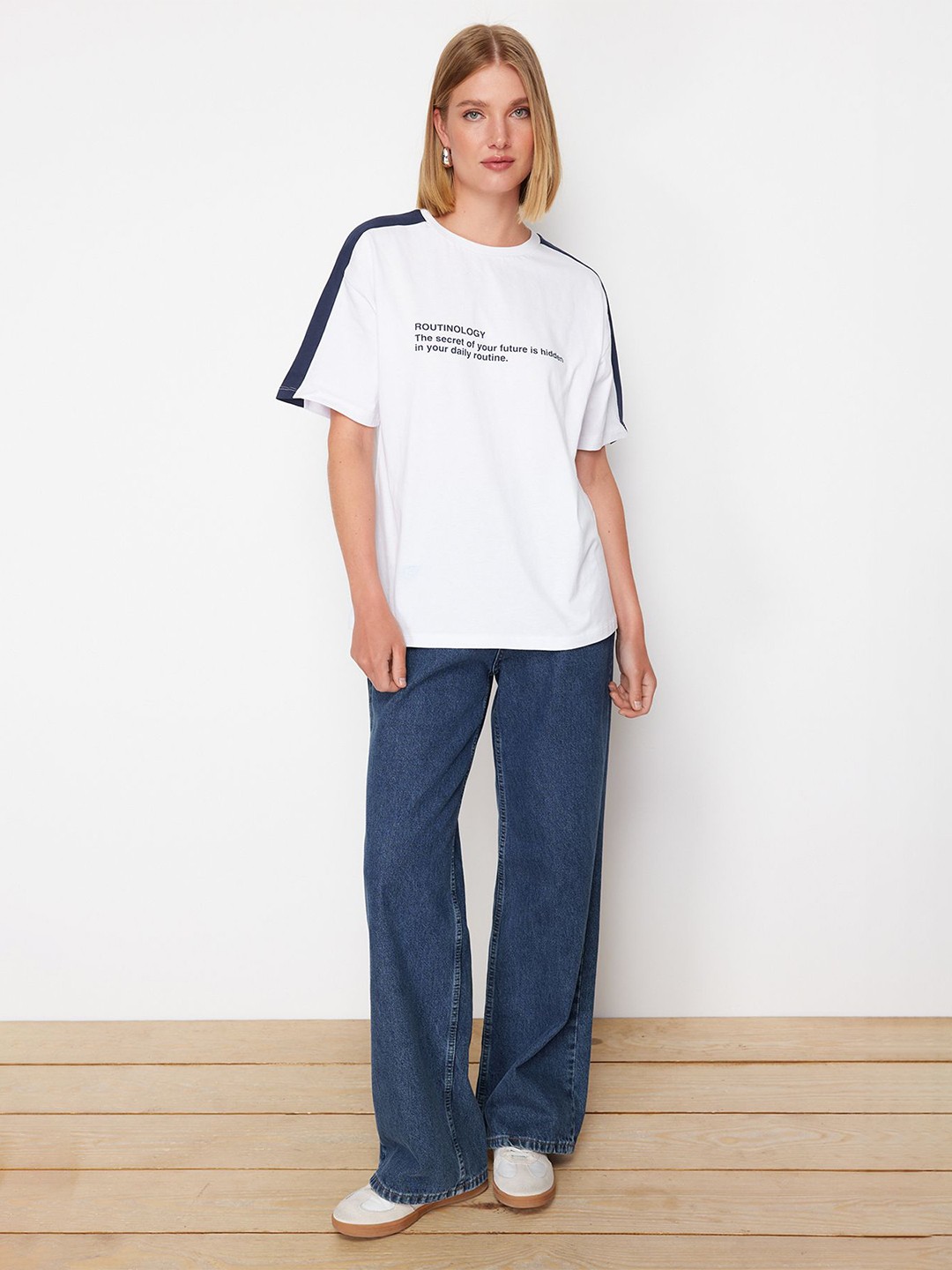

Trendyol Typography Printed Pure Cotton T-shirt, White