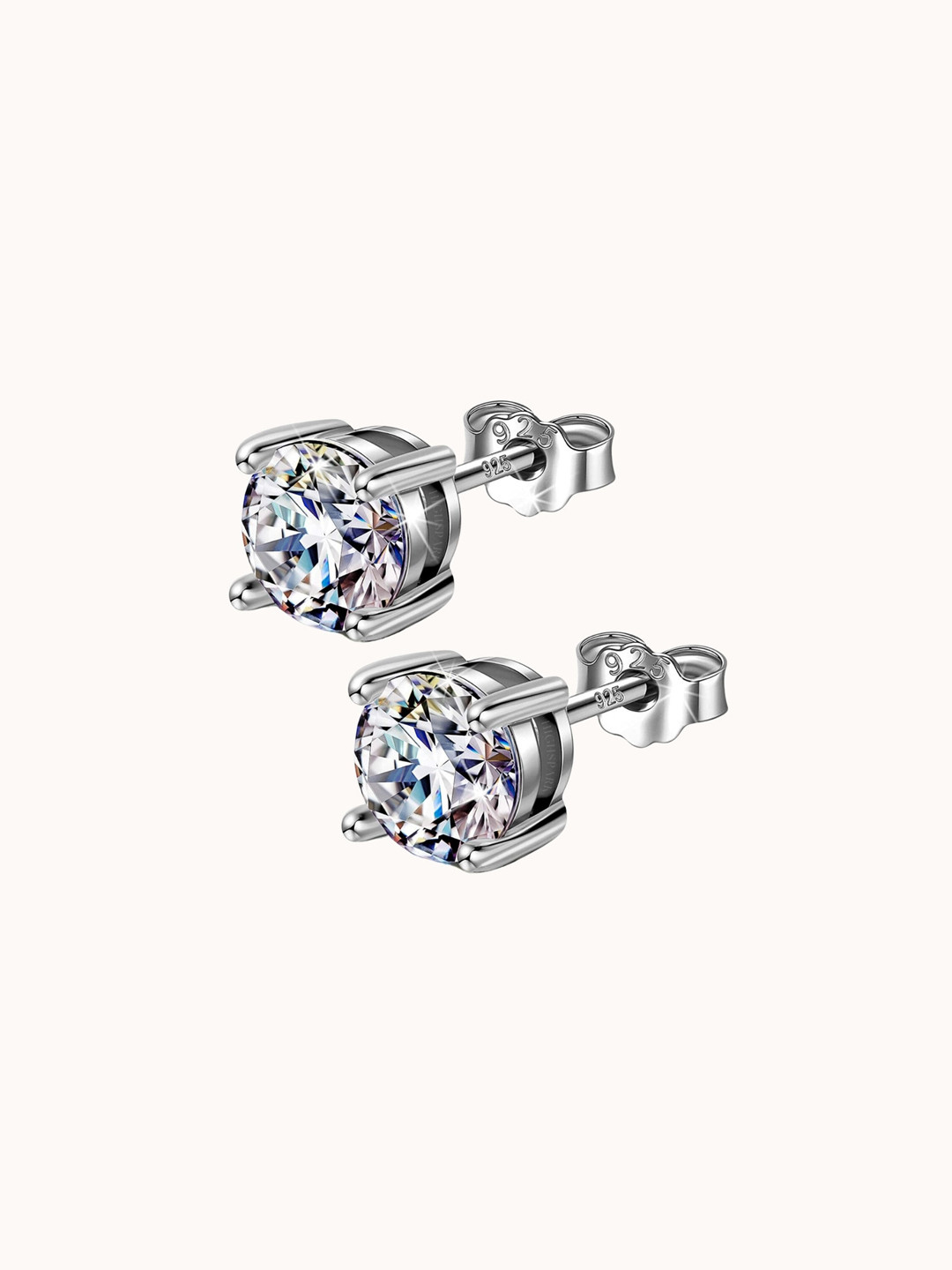 

HighSpark 925 Sterling Silver Cubic Zirconia Contemporary Stud Earrings