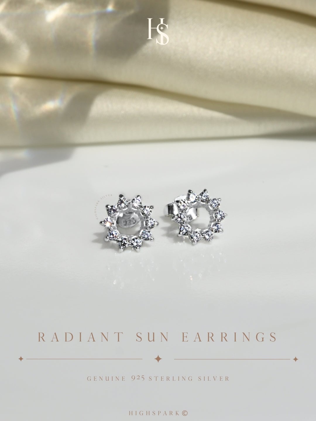 

HighSpark 925 Sterling Silver Contemporary Studs Earrings