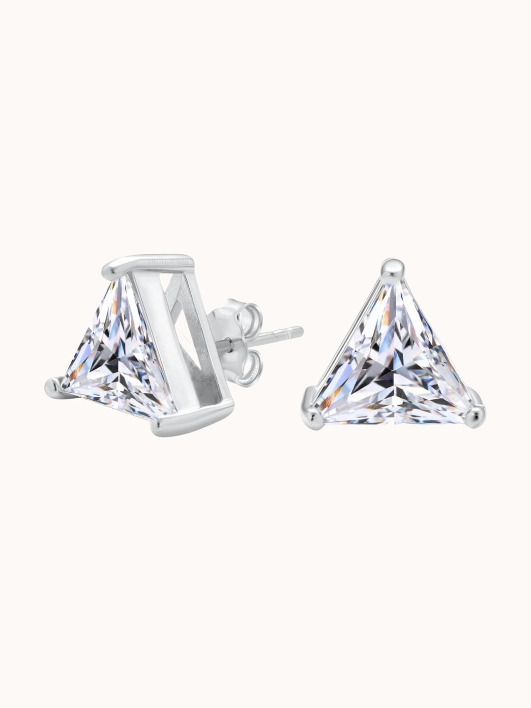 

HighSpark 925 Sterling Silver Triangular Studs Earrings