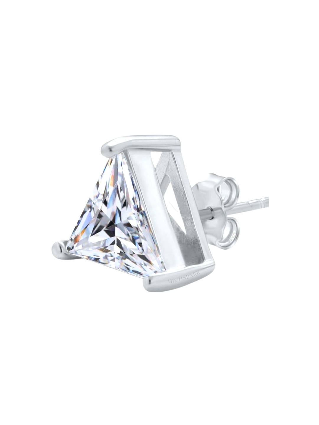 

HighSpark 925 Sterling Silver Triangular Studs Earrings