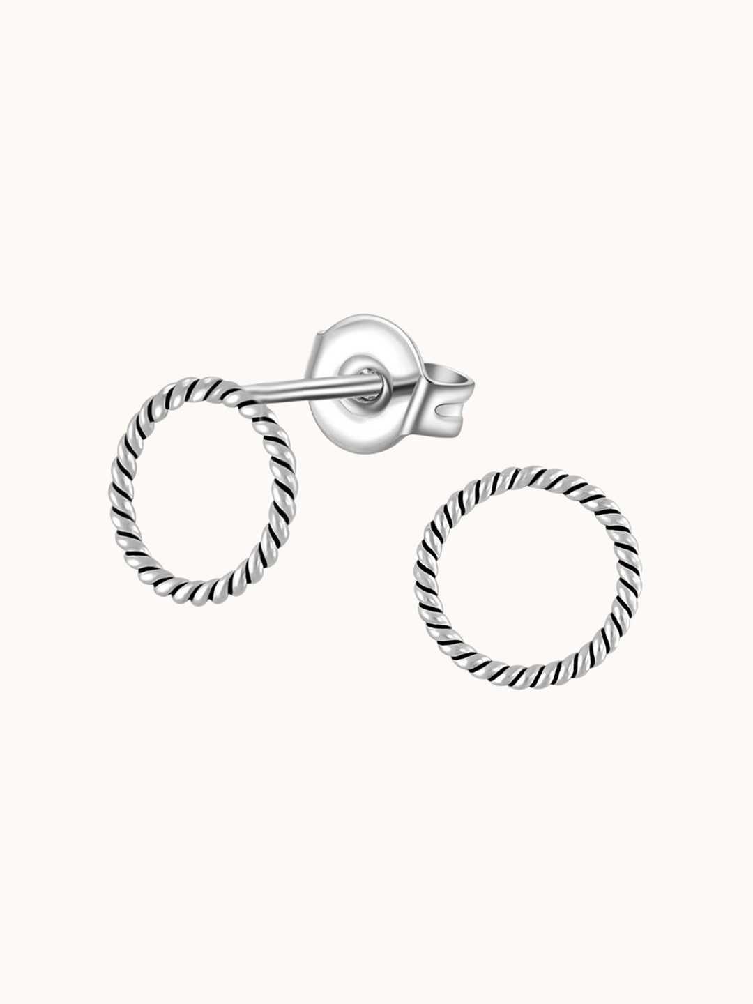 

HighSpark 925 Sterling Silver Cubic Zirconia Circular Studs Earrings
