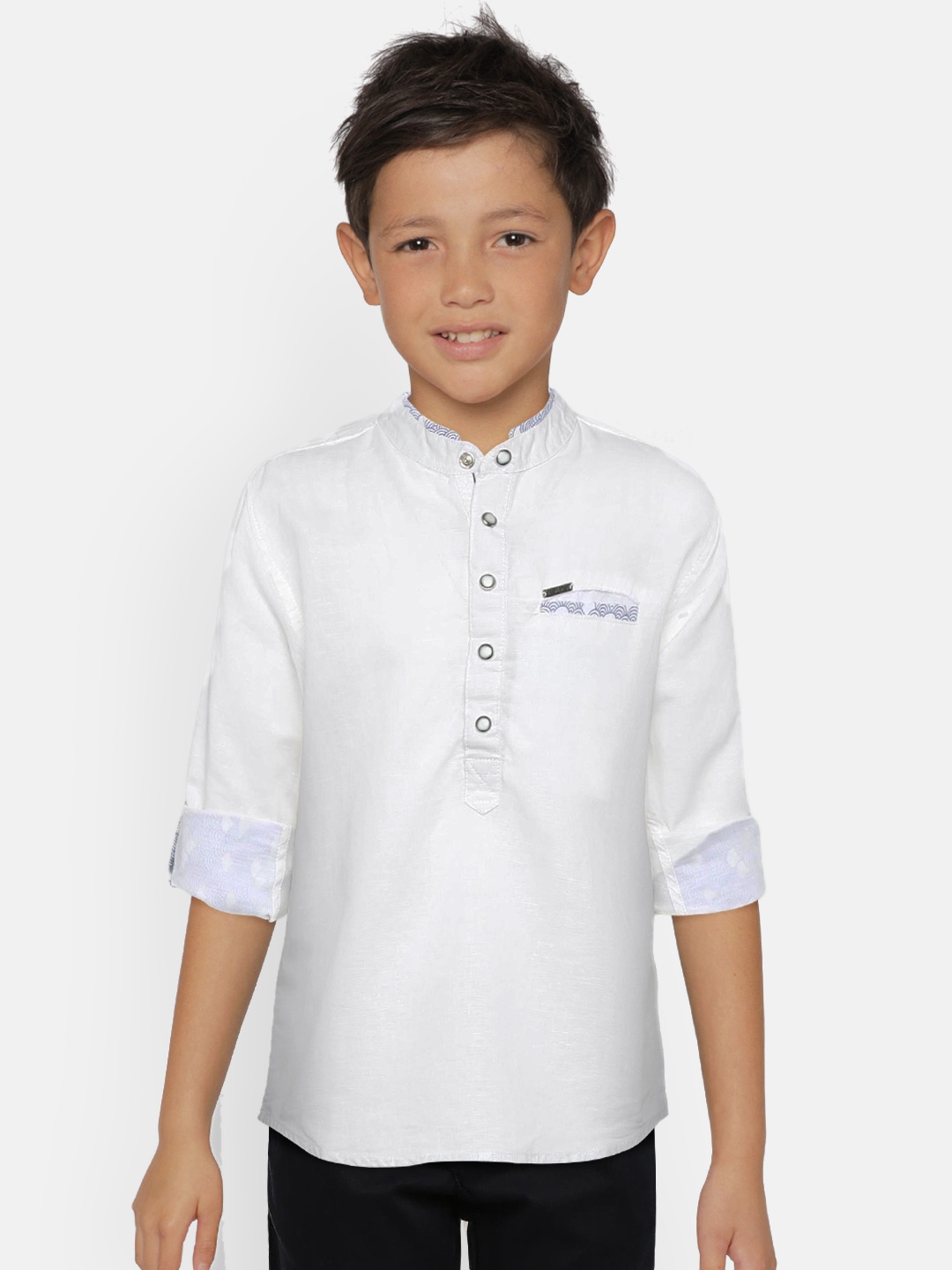 

Gini and Jony Boys White Regular Fit Solid Casual Shirt