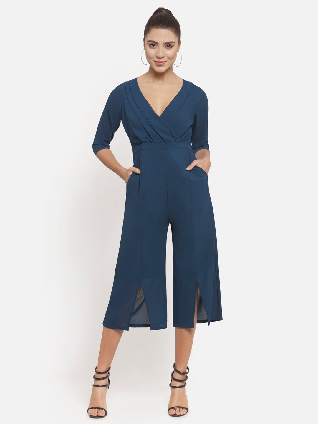 

Martini Gathers Wrap Culotte Jumpsuit, Green