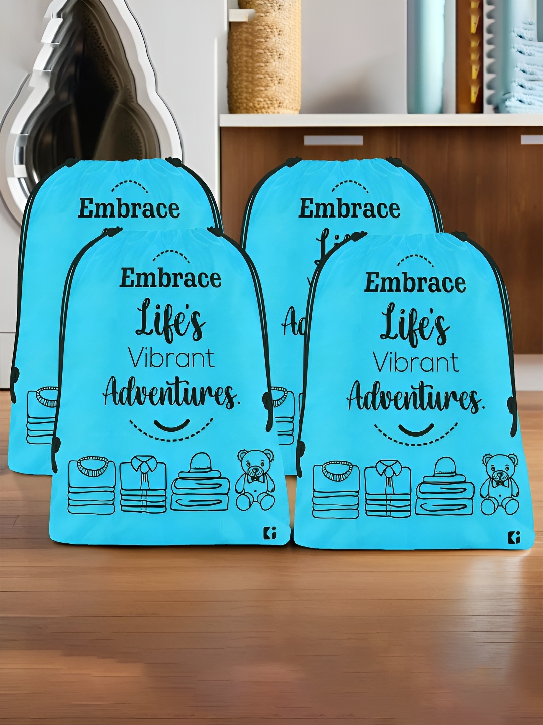 

Kuber Industries Blue & Black 4 Pieces Multi-Utility Organisers