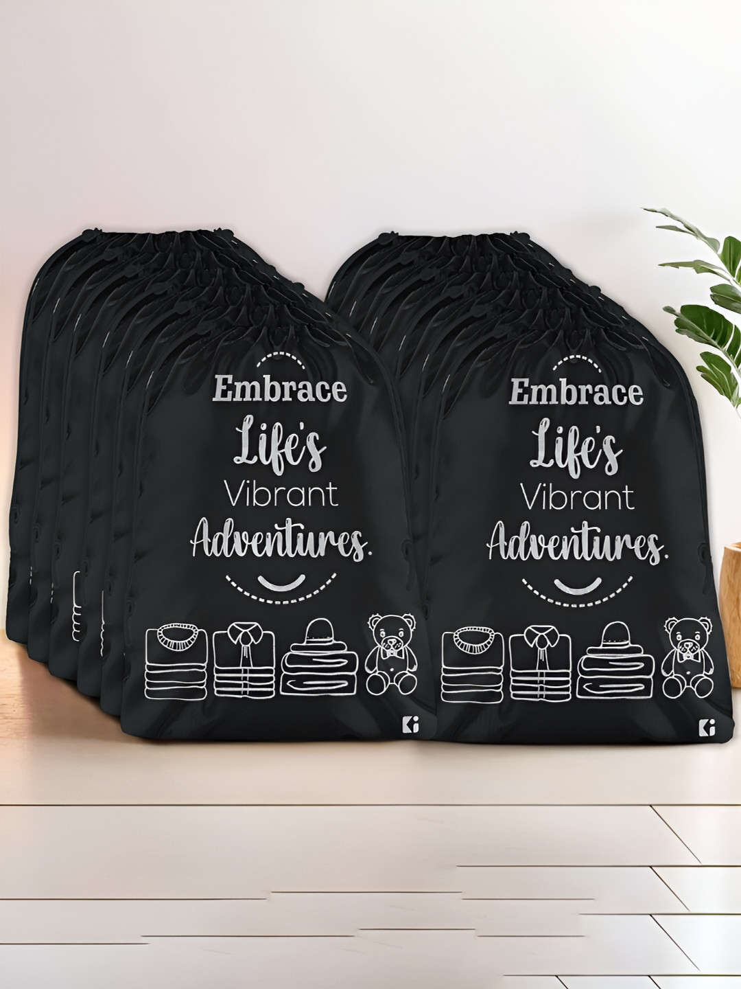 

Kuber Industries Black & White 12 Pieces Printed Multi-Utility Organisers