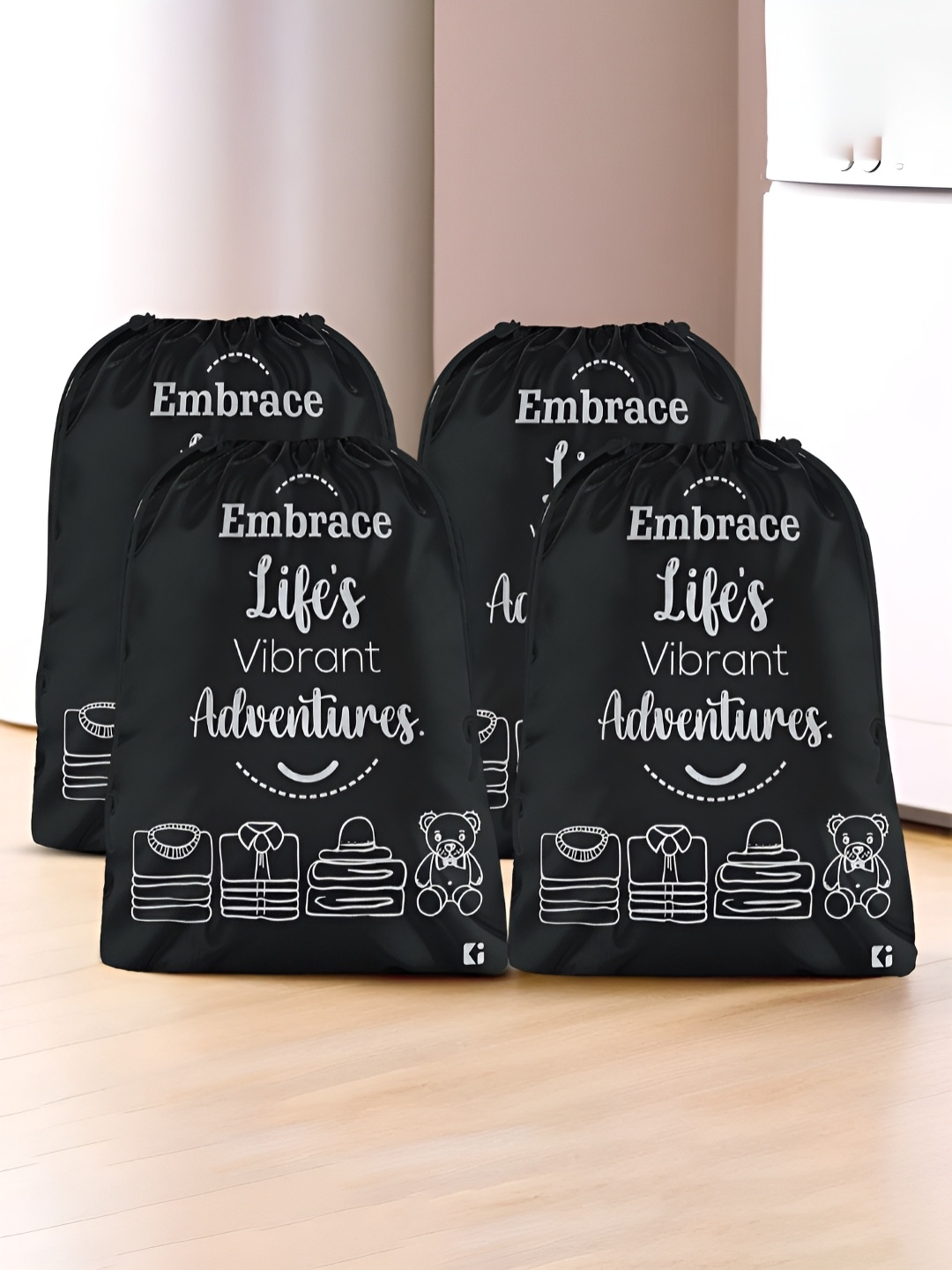 

Kuber Industries Black & White 4 Pieces Regular Multi-Utility Organisers