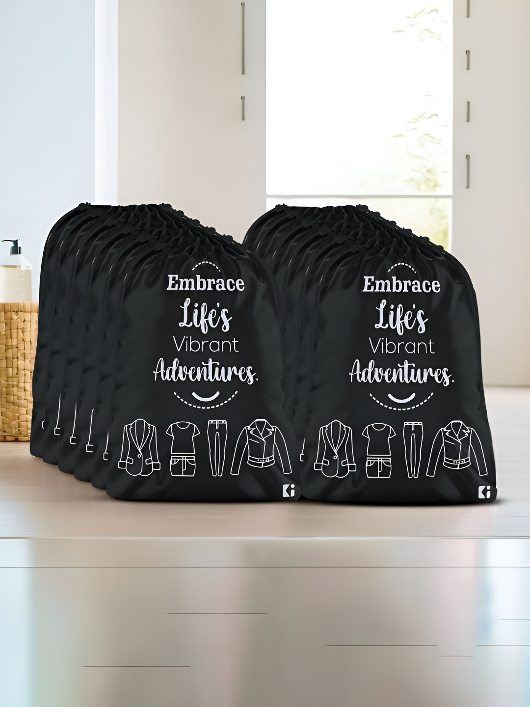 

Kuber Industries Black & White 12 Pieces Printed Multi-Utility Organisers