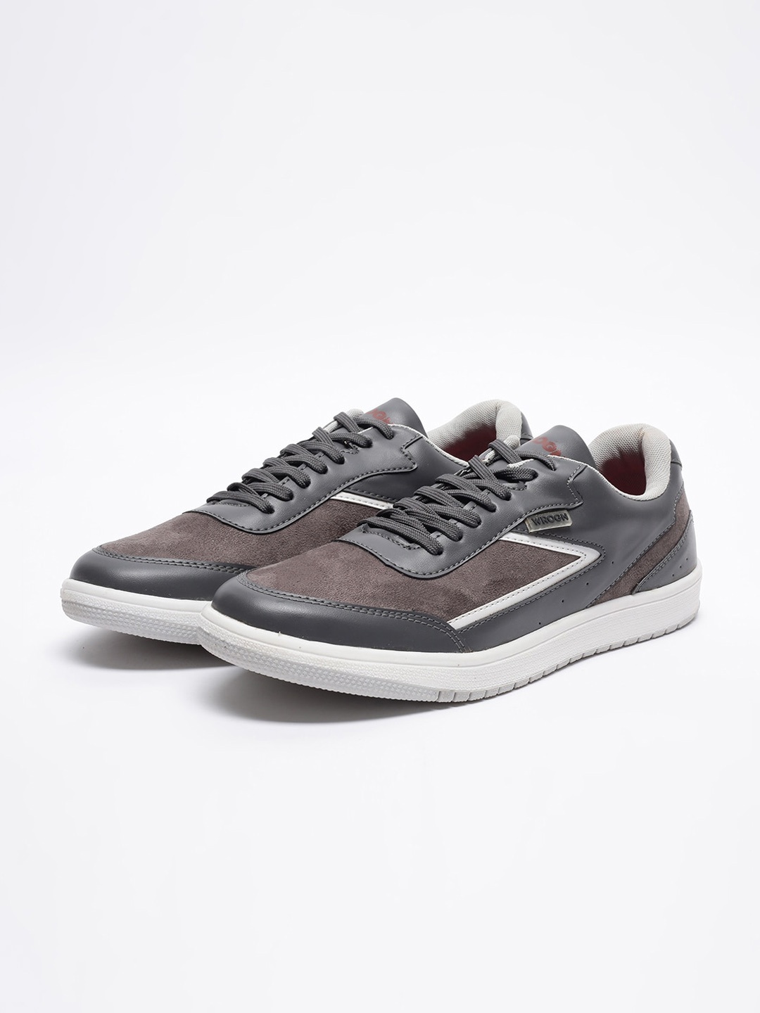 

WROGN Men Round Toe Comfort Insole Sneakers, Grey