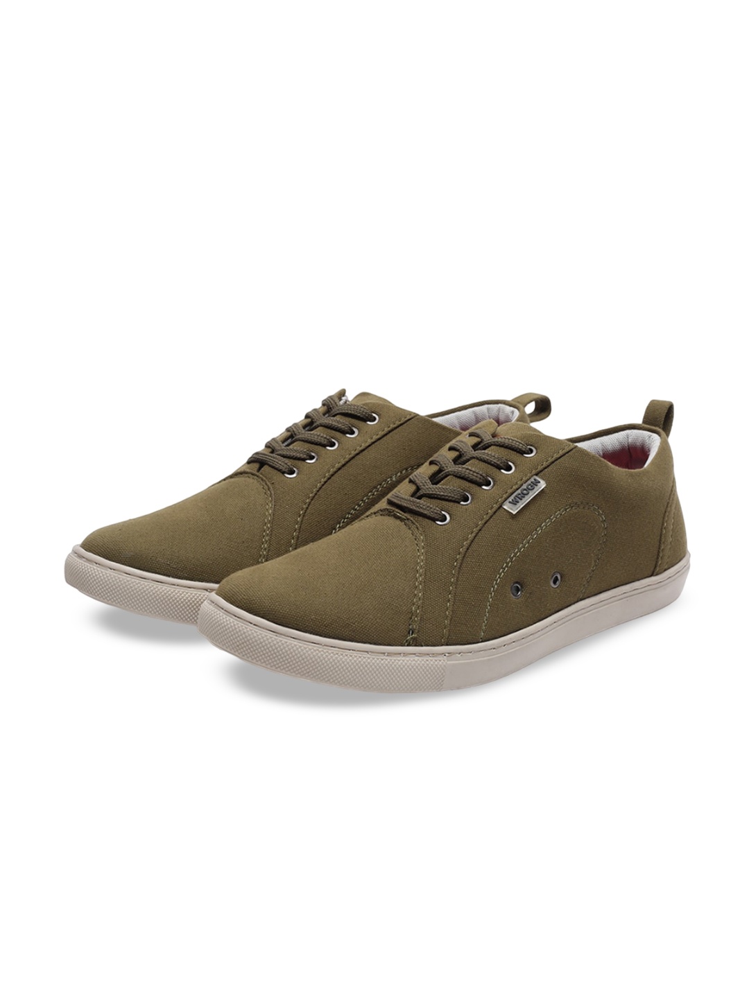 

WROGN Men Round Toe Comfort Insole Sneakers, Olive