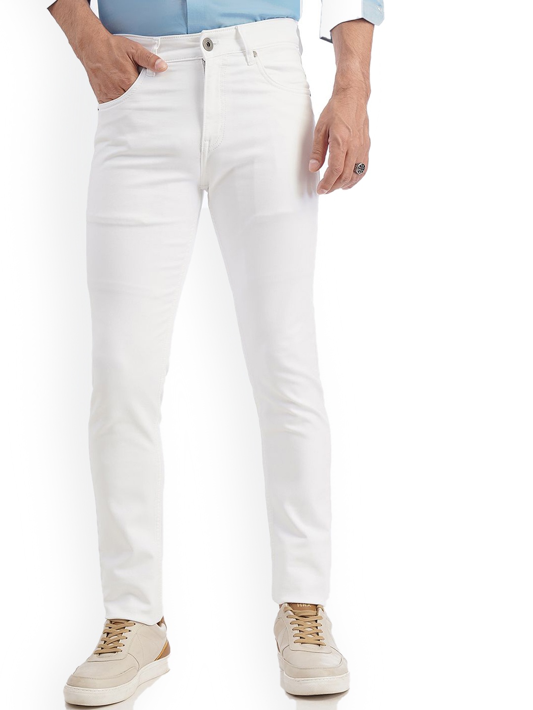 

JADE BLUE Men Slim Fit Stretchable Jeans, White