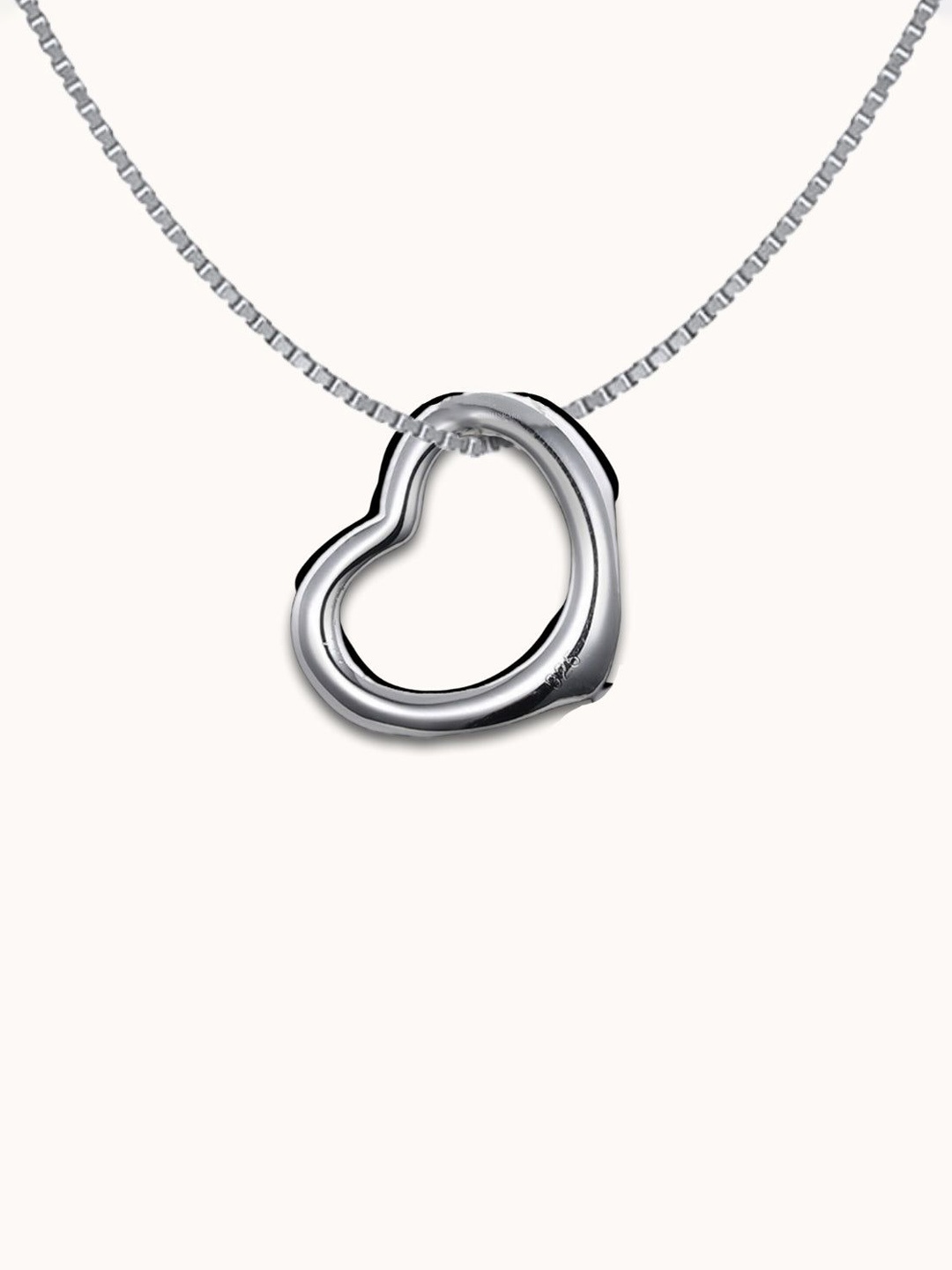 

HighSpark 925 Sterling Silver Dazzling Heart Shaped Pendants With Chains