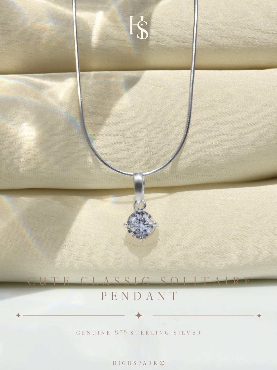 

HighSpark 925 Sterling Silver Cubic Zirconia Stone Studded Quirky Pendants With Chains