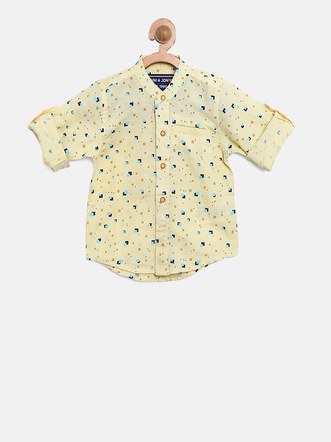 

Gini and Jony Boys Yellow Regular Fit Printed Casual Shirt