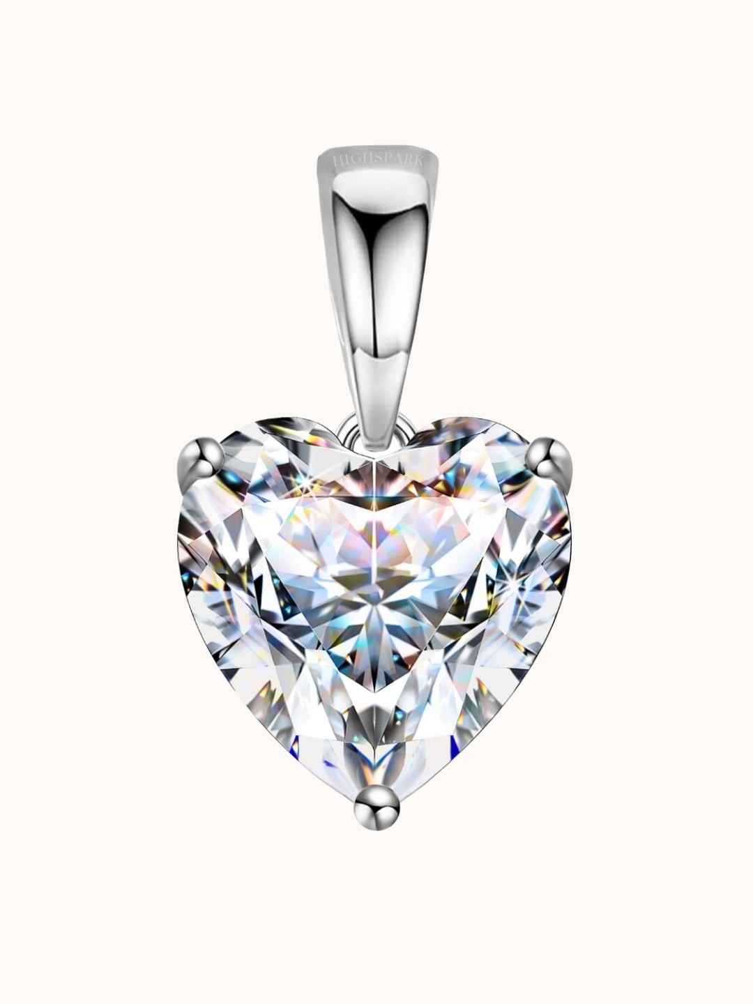 

HighSpark 925 Sterling Silver Cubic Zirconia Heart Shaped Pendant