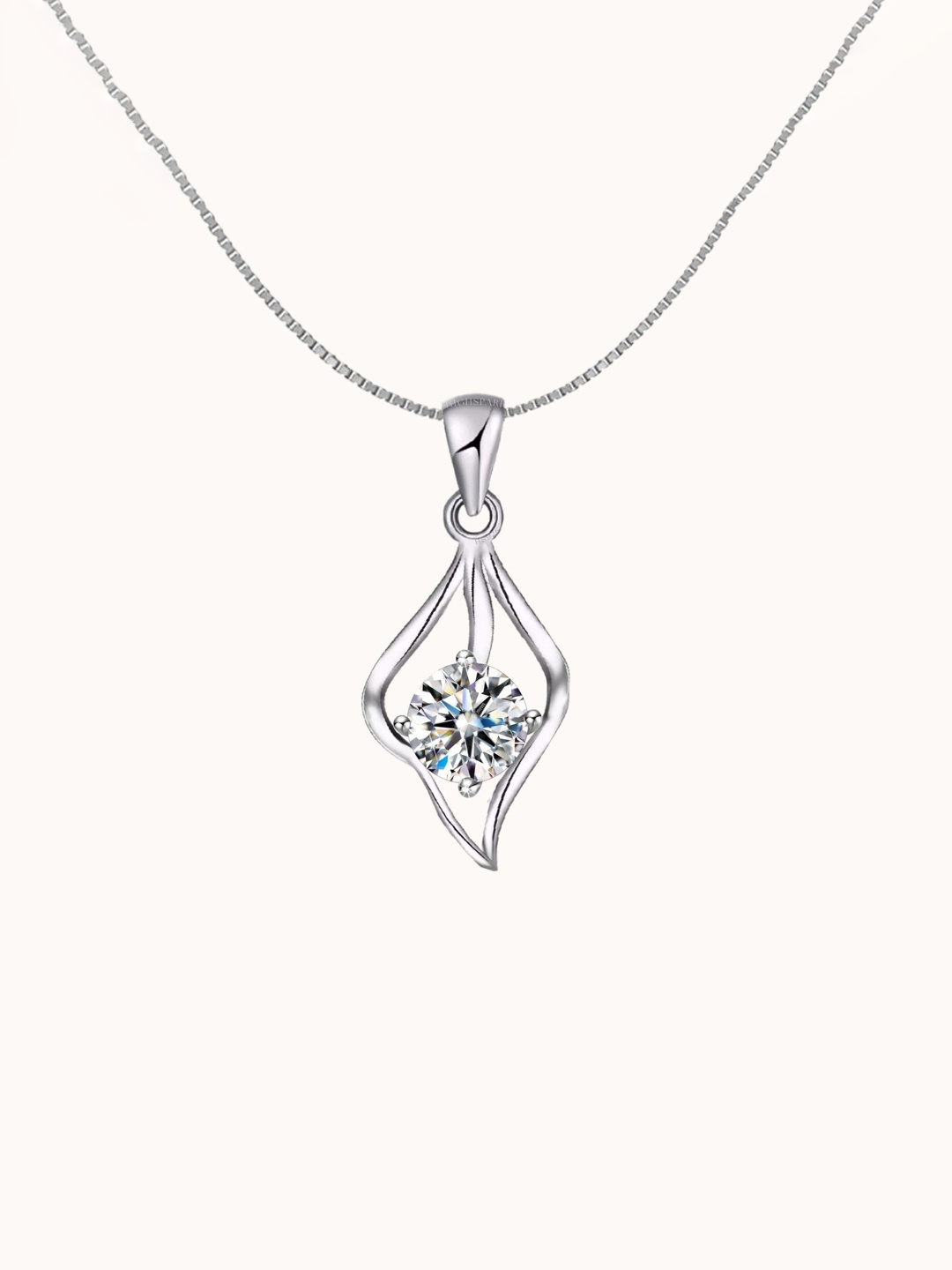 

HighSpark 925 Sterling Silver Cubic Zirconia Pendants with Chains