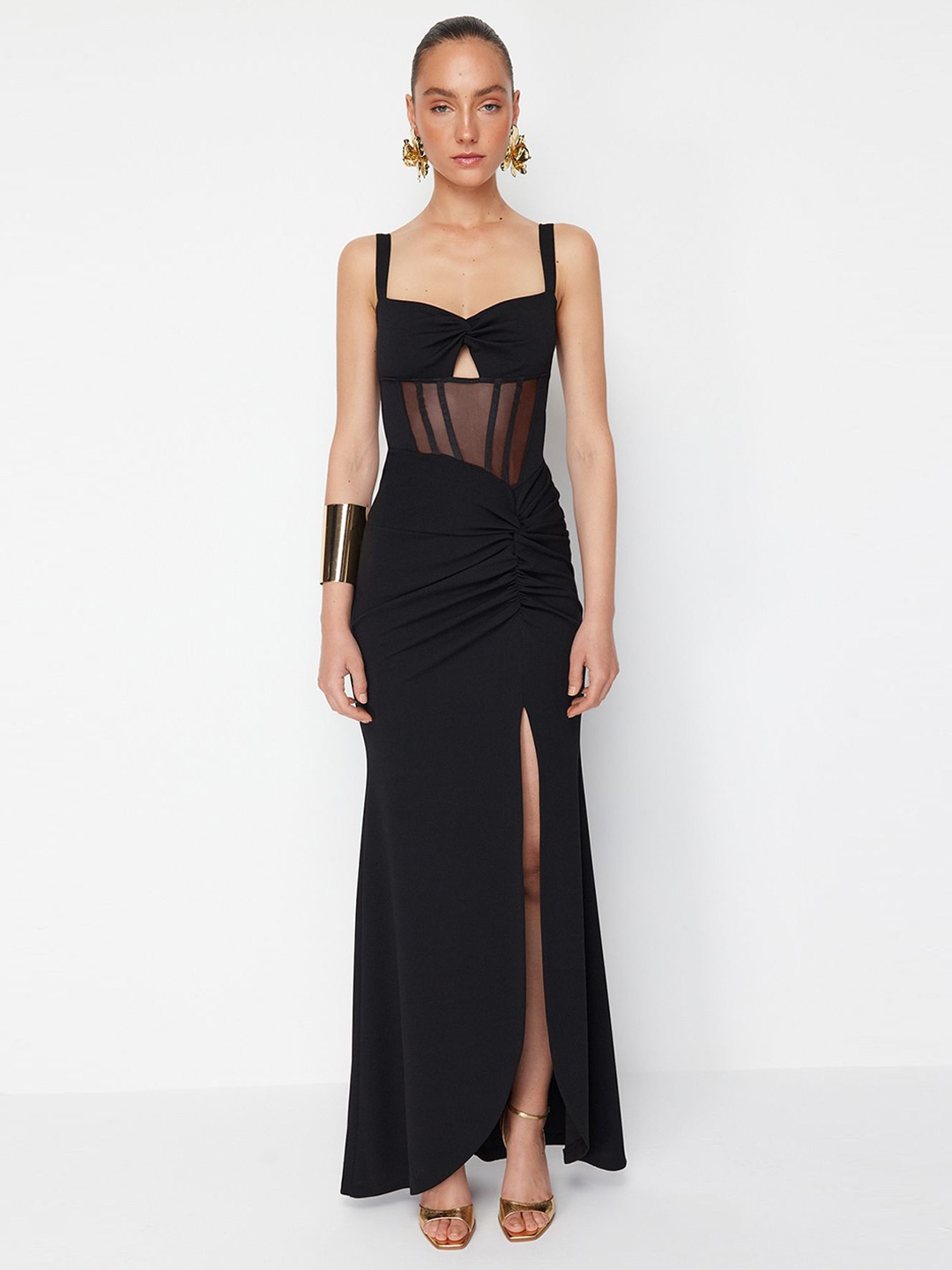 

Trendyol Shoulder Straps Sleeveless Maxi Dress, Na