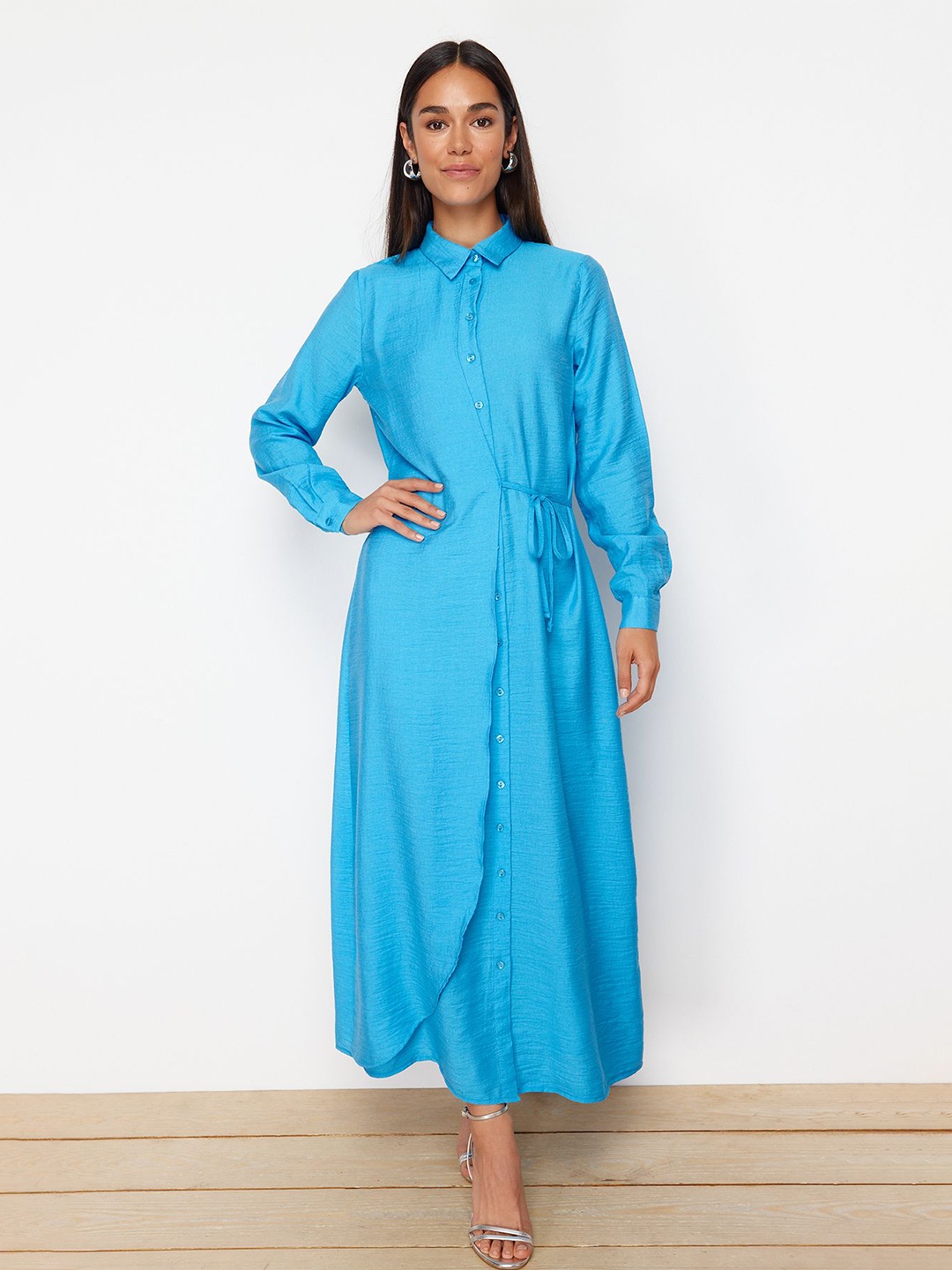 

Trendyol Shirt Type Midi Dress, Blue