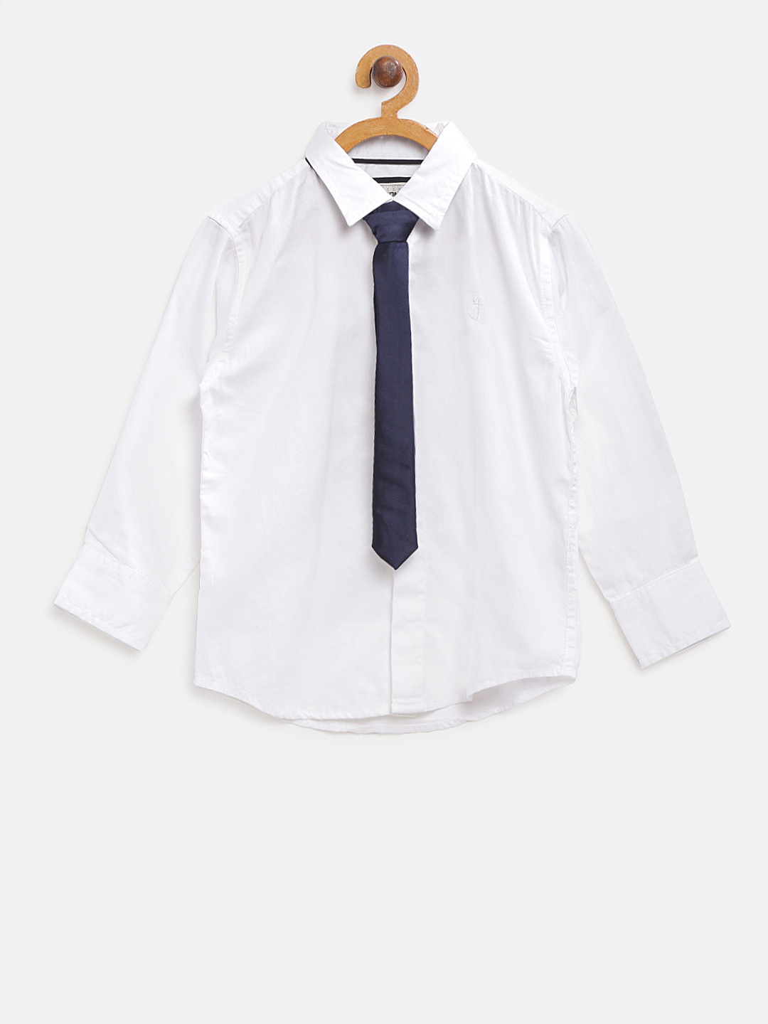 

Gini and Jony Boys White Regular Fit Solid Casual Shirt with Tie
