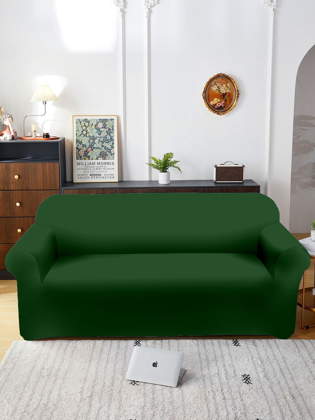 

Aura Green 3 Seater Sofa Cover With Arms