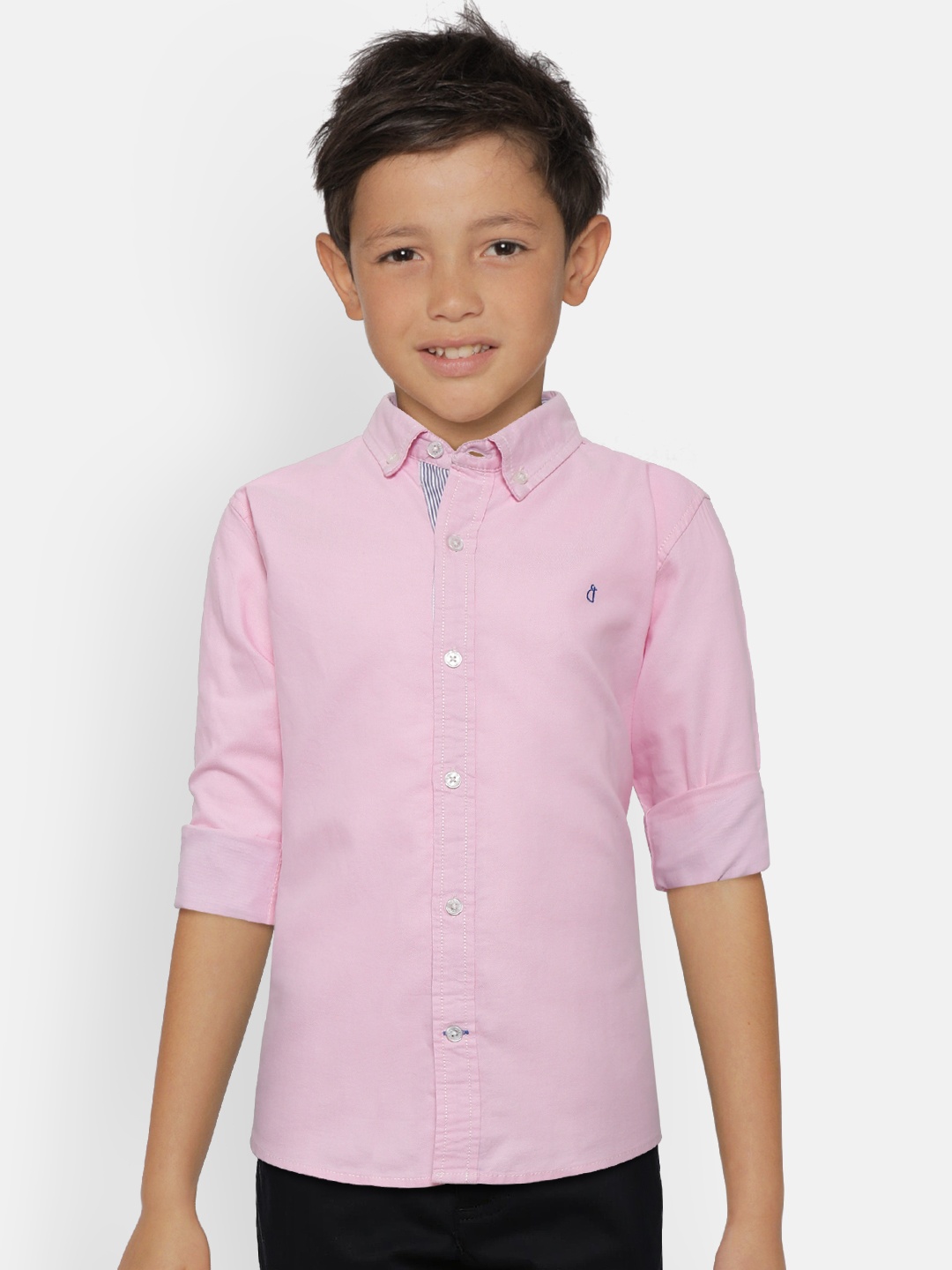 

Gini and Jony Boys Pink Regular Fit Solid Casual Shirt