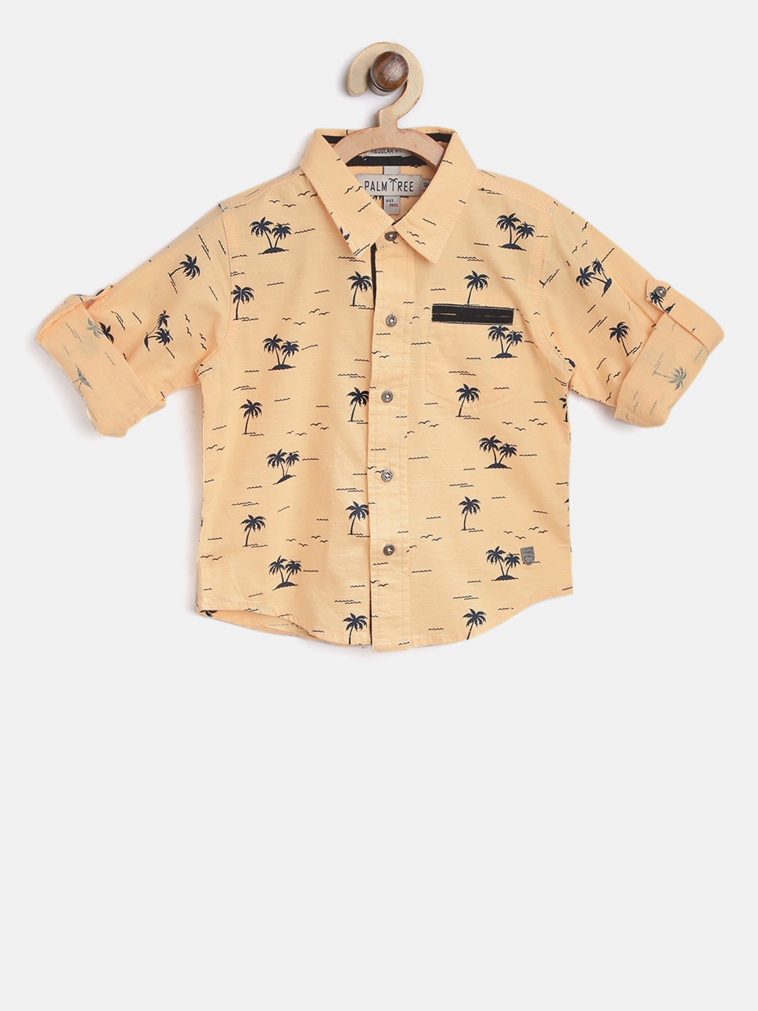 

Palm Tree Boys Yellow Printed Casual Shirt