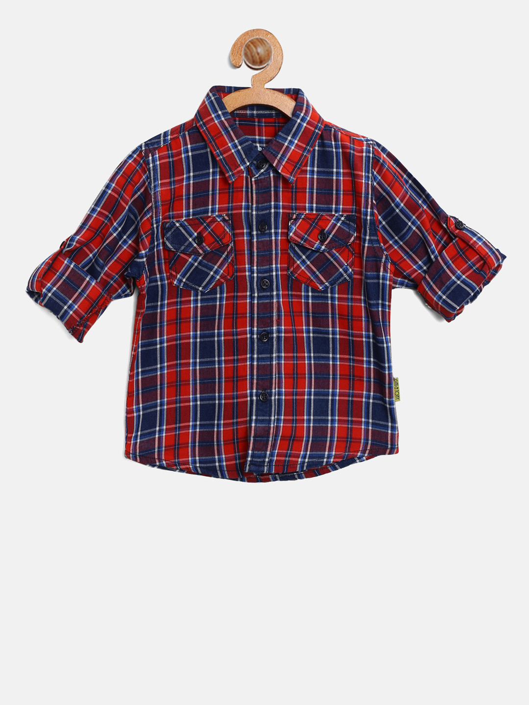 

Gini and Jony Boys Red & Blue Checked Casual Shirt