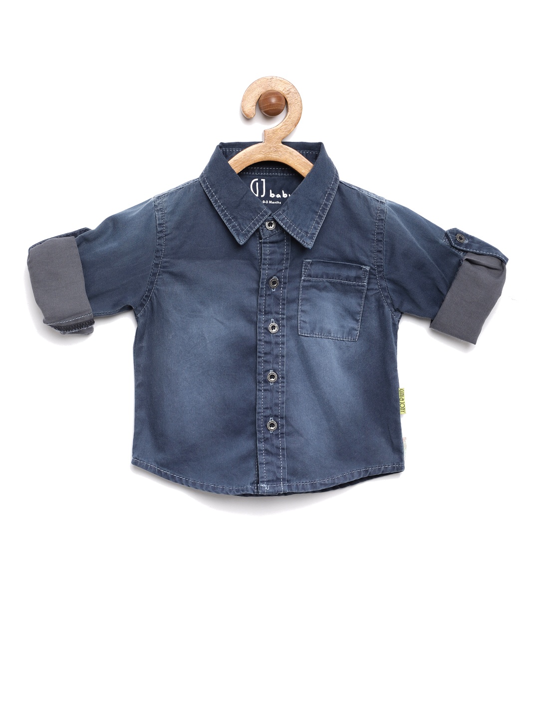 

Gini and Jony Boys Blue Regular Fit Solid Casual Shirt