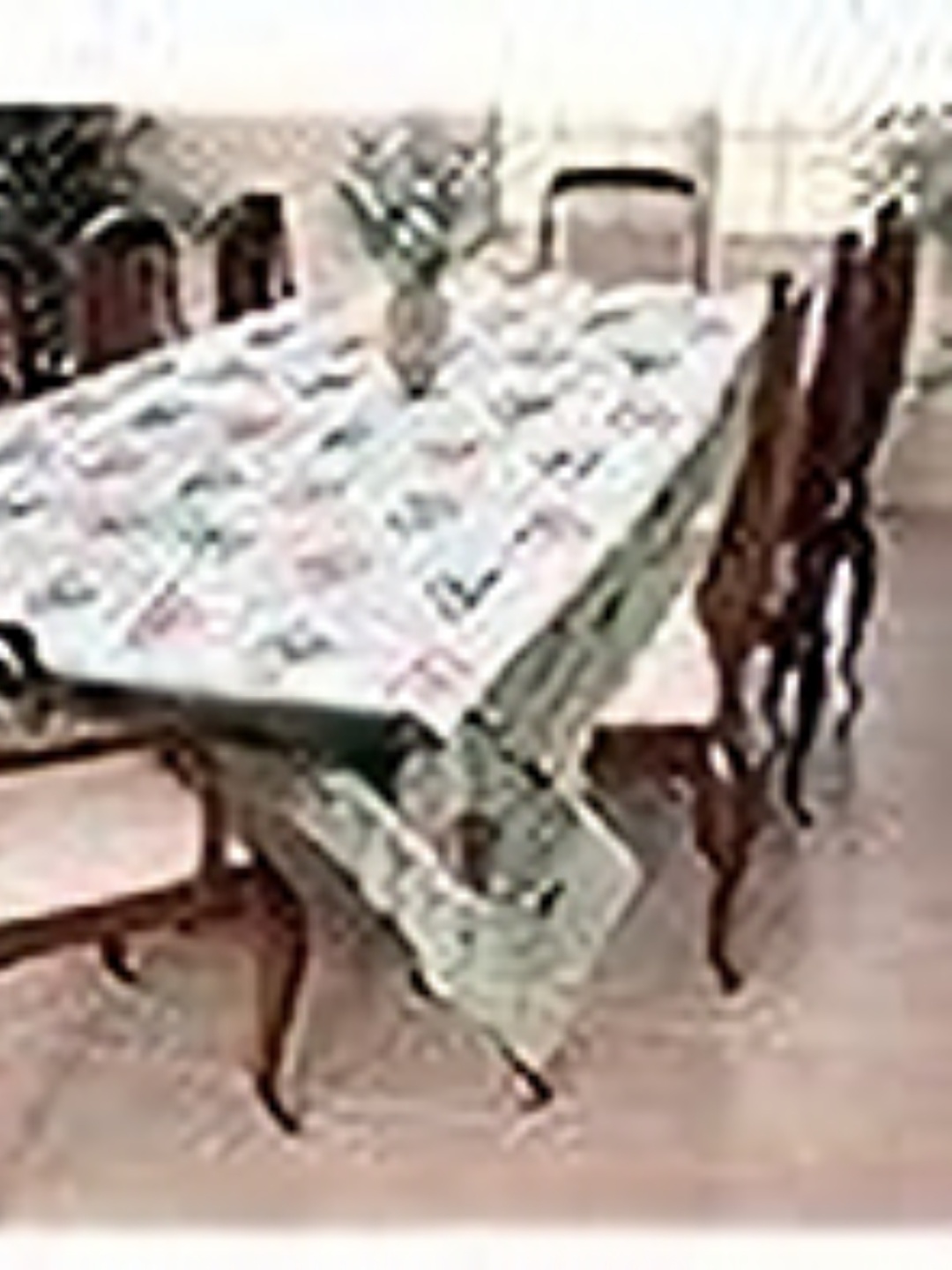 

Homerz White Floral Printed Rectangle 6-Seater Table Cover