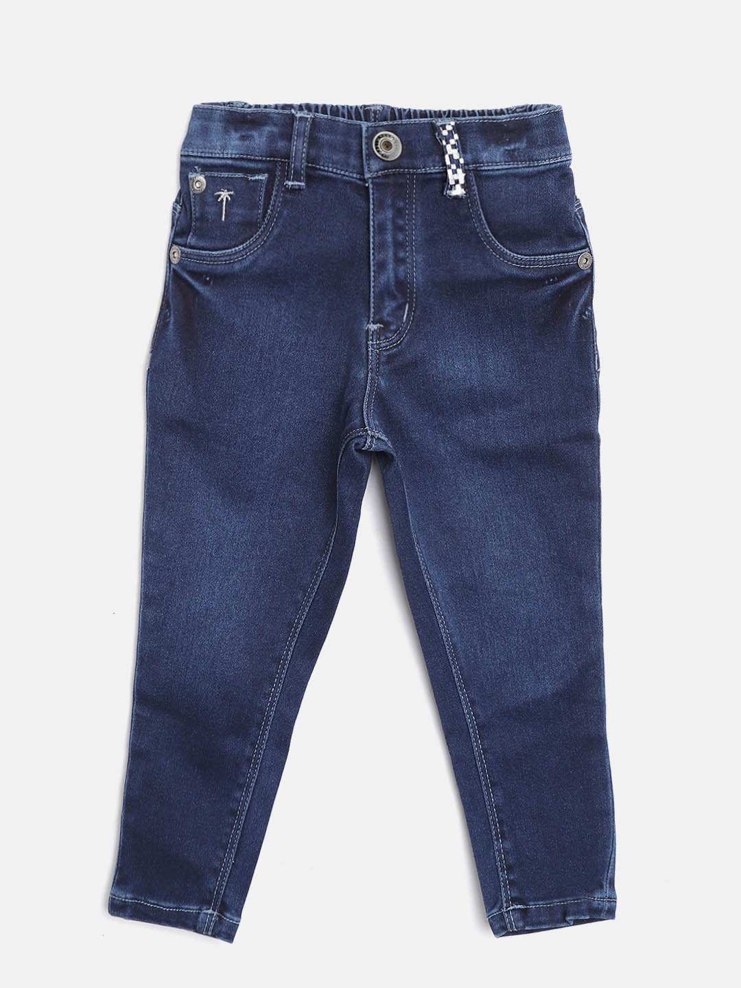 

Palm Tree Girls Navy Blue Regular Fit Mid-Rise Clean Look Stretchable Jeans