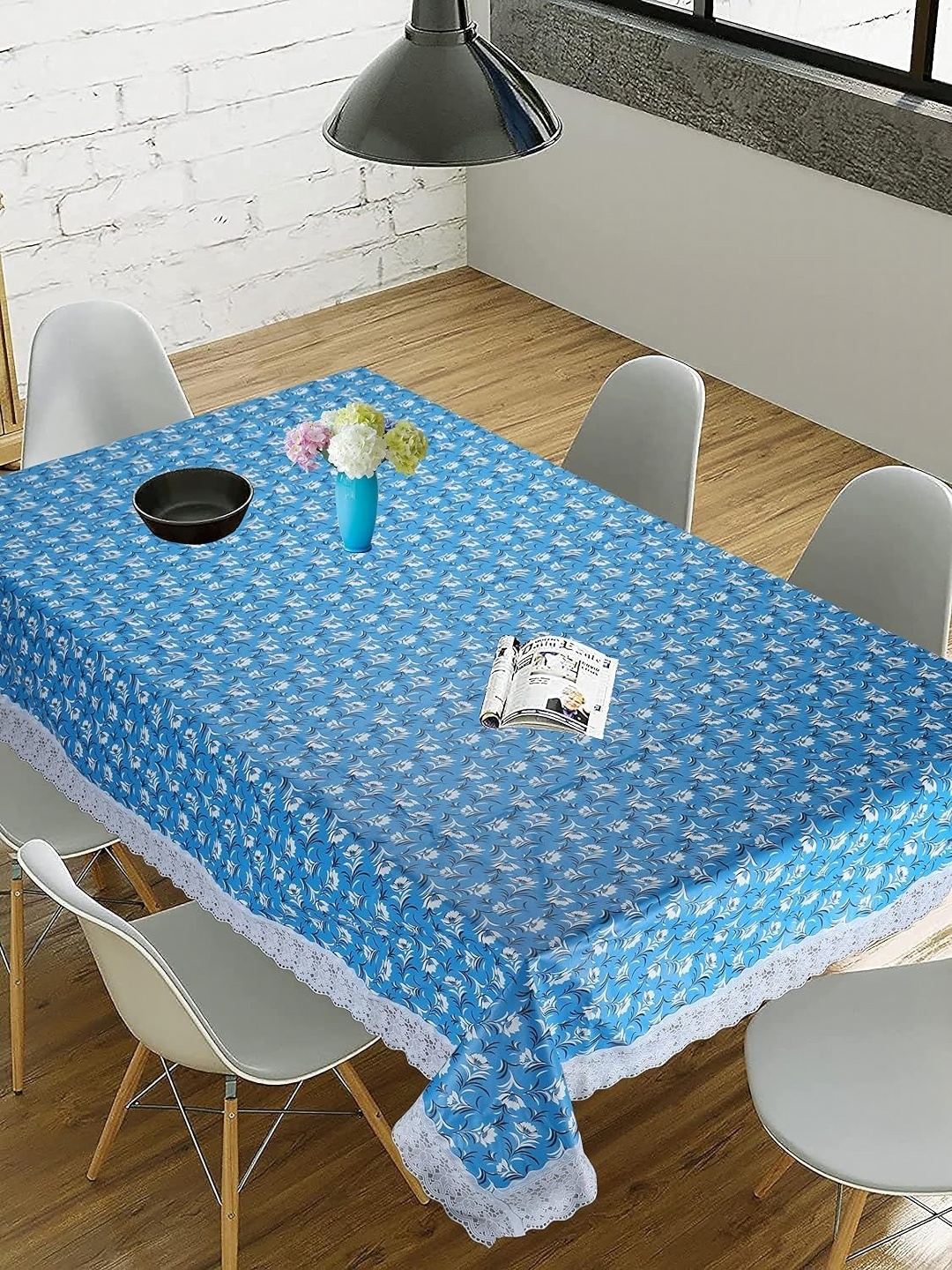 

Homerz Blue Floral Printed Rectangle 8-Seater Table Cover