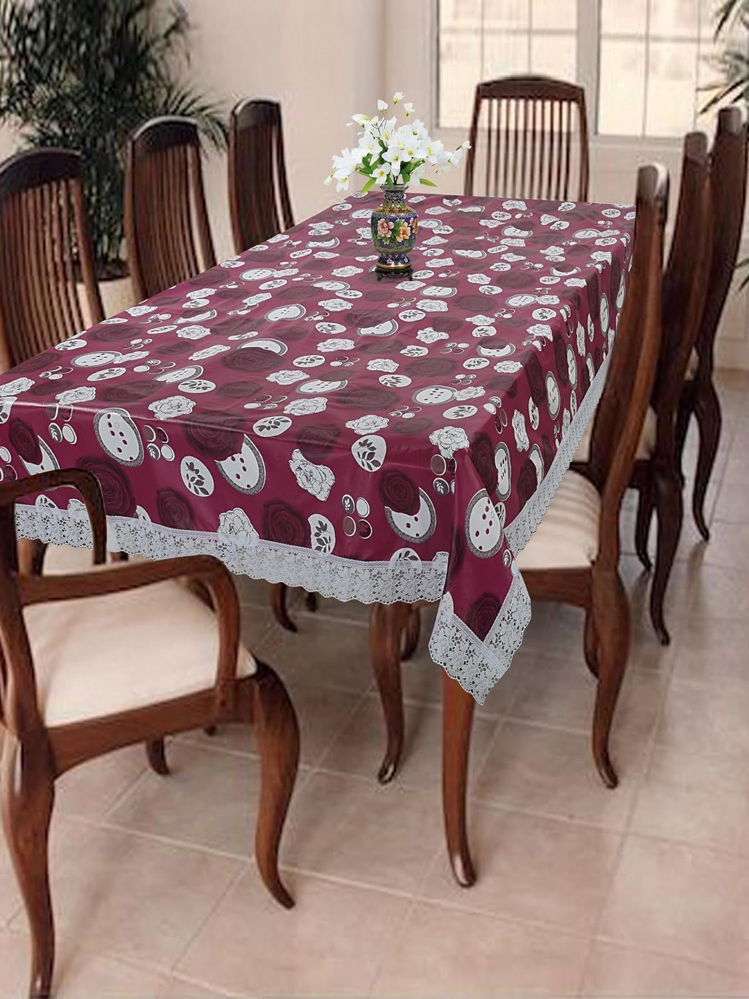

Homerz Brown Geometric Printed Rectangle 6-Seater Table Cover