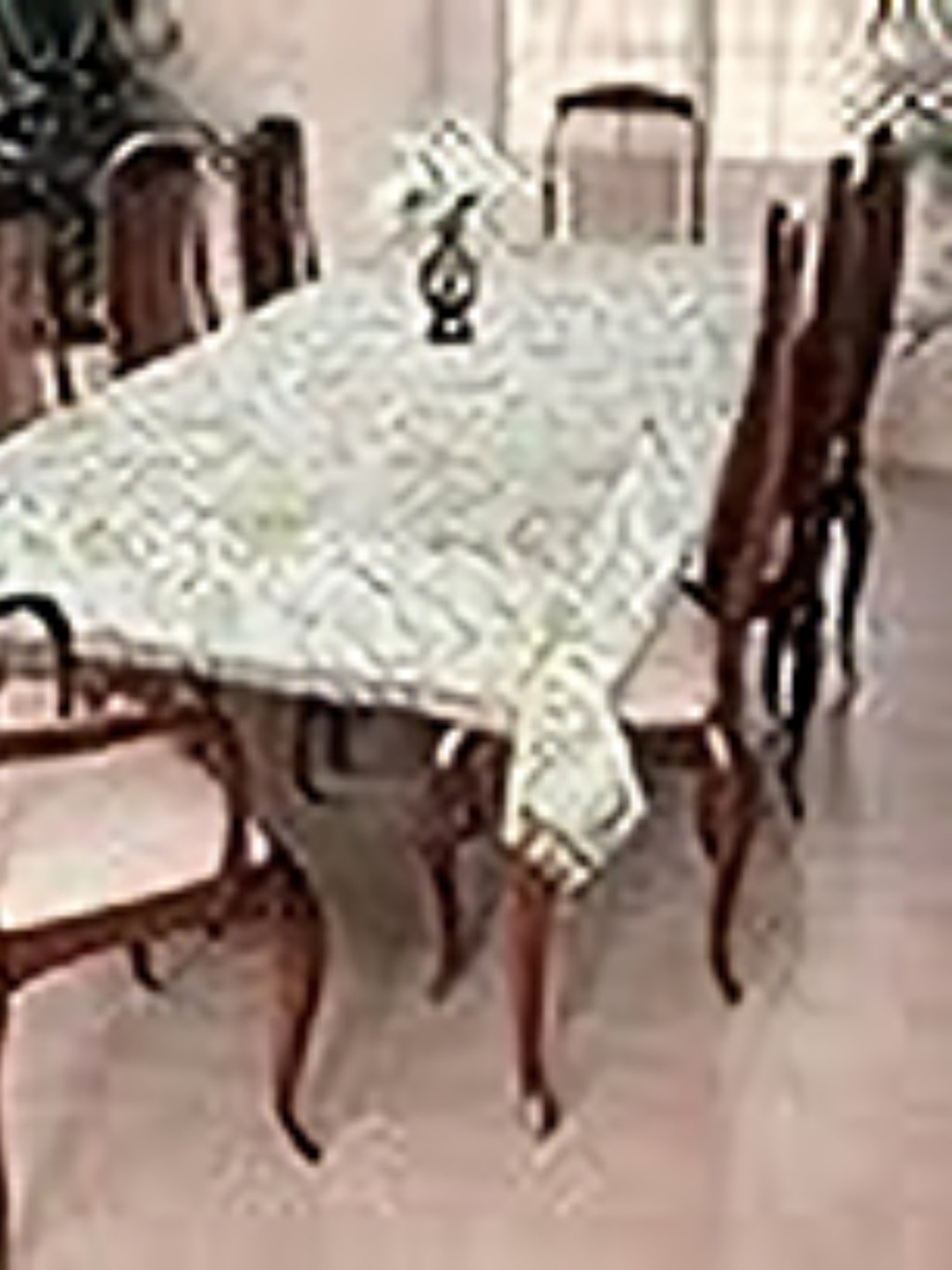 

Homerz White Floral Plastic 6-Seater Table Cover