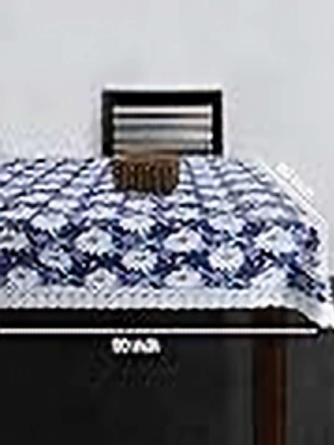 

Homerz White & Blue Geometric Printed Plastic 4-Seater Table Cover