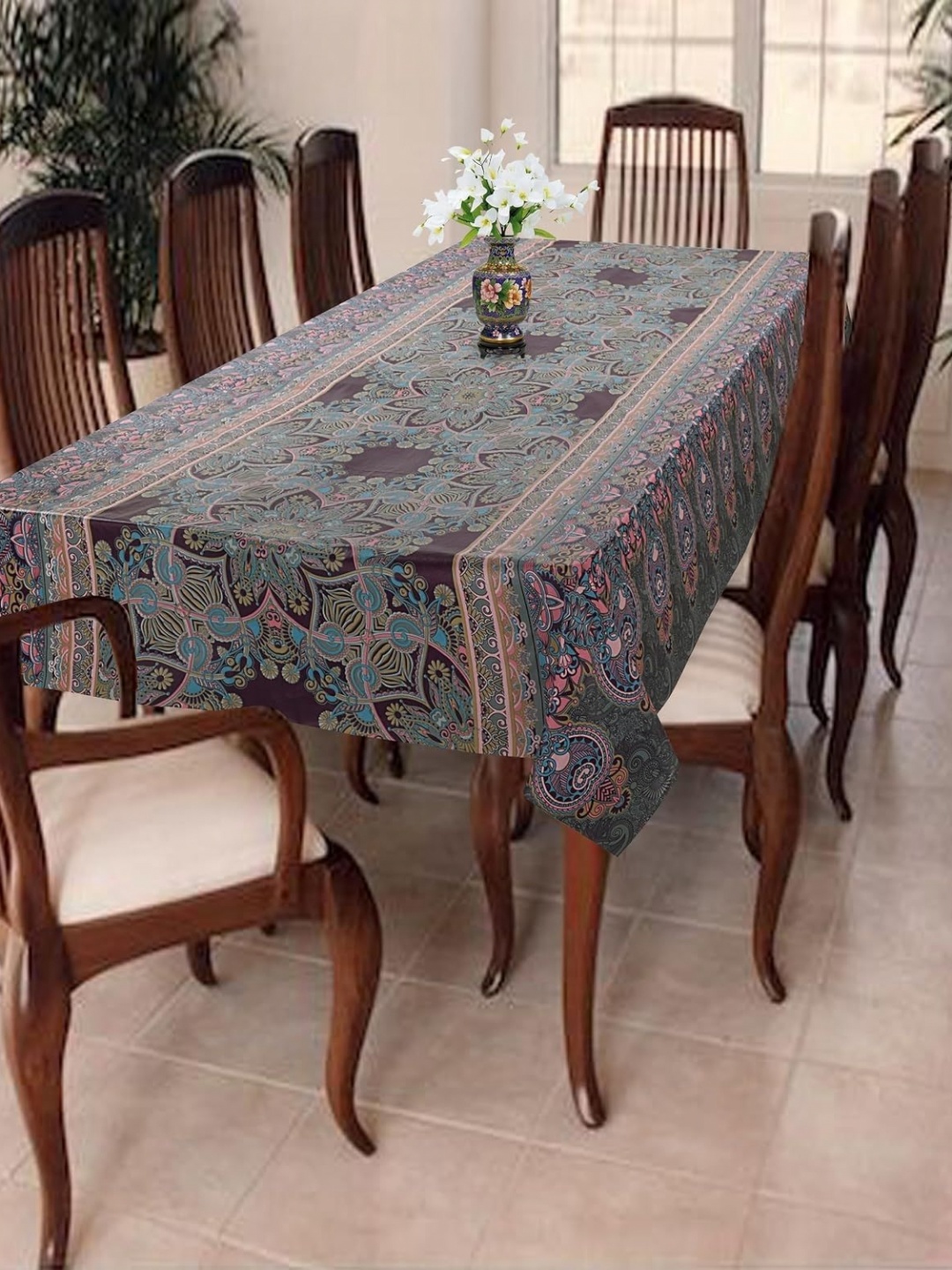 

Homerz Brown Geometric Printed Rectangle 6-Seater Table Cover