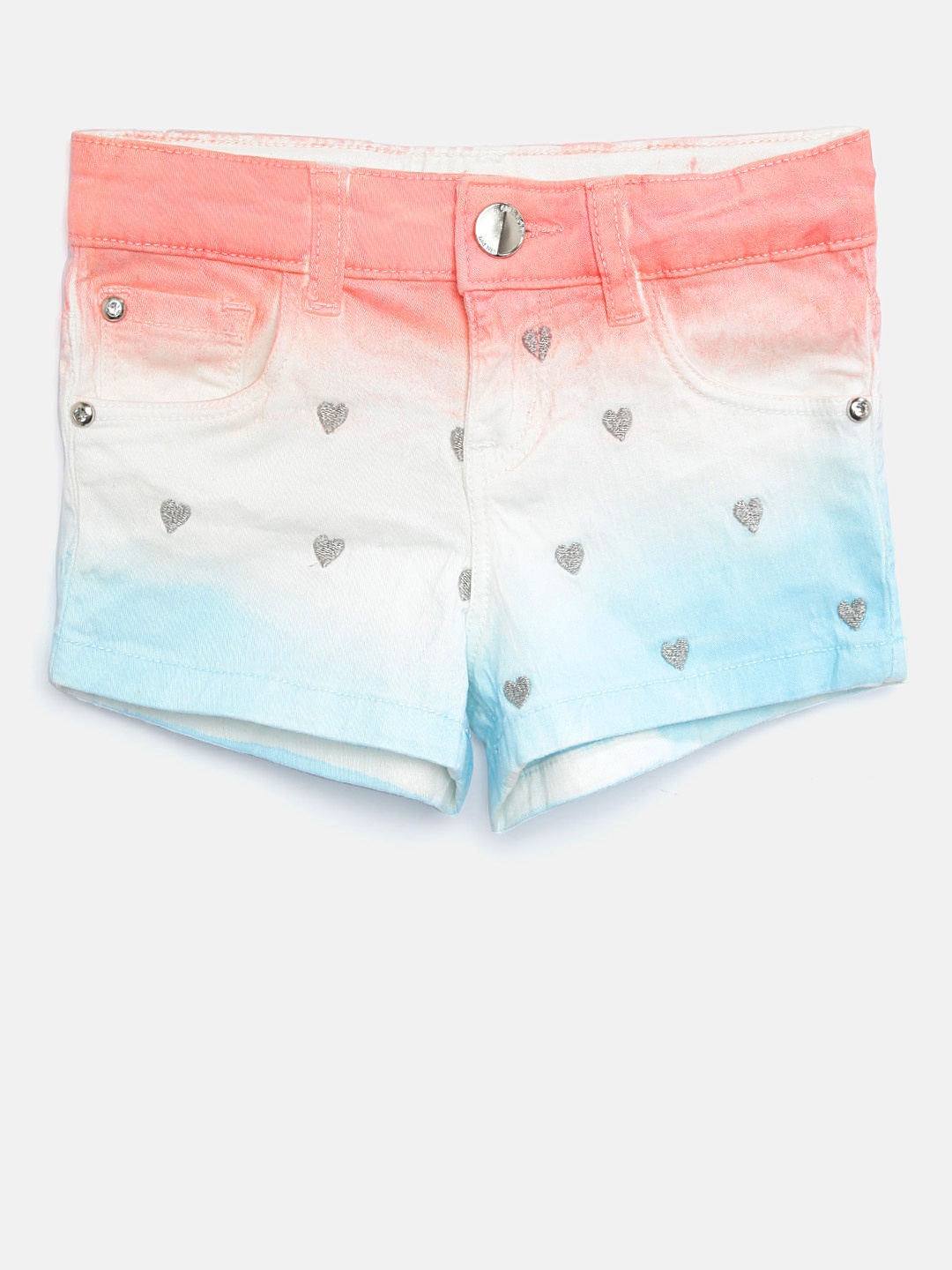 

Gini and Jony Girls White & Pink Ombre Dyed Regular Fit Regular Shorts